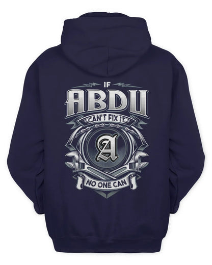 ABDU AP81-K4-626 - Personalized Ahmed Quote Apparel “If Ahmed Can't Fix It, No One Can” - Unisex Hoodie - Navy