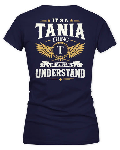 TANIA KT06-M008 It’s a [NAME] Thing – You Wouldn’t Understand | Personalized Vintage T-Shirt - Women's V-Neck T-Shirt - Navy