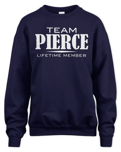 PIERCE BL62-K4-128 - Personalized “Team NAME Lifetime Member” - Unisex Sweatshirt - Navy