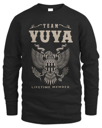 YUYA TP06-K82 – Personalized Classic Style Apparel “Team NAME Lifetime Member” - Men's Long Sleeved T-Shirt - Black