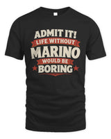 MARINO P4 KT003 Personalized Funny Quote Apparel “Life Without NAME Would Be Boring” - Unisex Standard T-Shirt - Black
