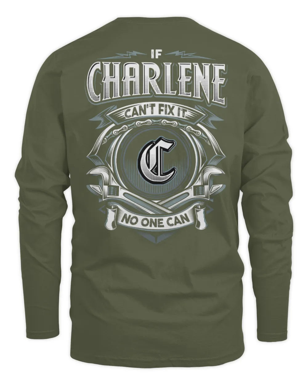 CHARLENE AP81-K4-626 - Personalized Ahmed Quote Apparel “If Ahmed Can't Fix It, No One Can” - Men's Long Sleeved T-Shirt - Military Green