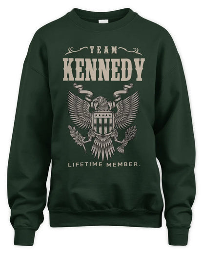 KENNEDY TP06-K82 – Personalized Classic Style Apparel “Team NAME Lifetime Member” - Unisex Sweatshirt - Forest Green