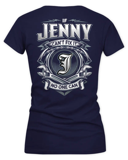 JENNY AP81-K4-626 - Personalized Ahmed Quote Apparel “If Ahmed Can't Fix It, No One Can” - Women's V-Neck T-Shirt - Navy