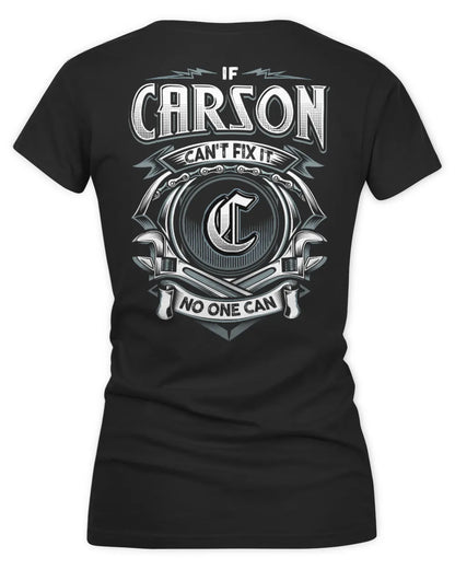 CARSON AP81-K4-626 - Personalized Ahmed Quote Apparel “If Ahmed Can't Fix It, No One Can” - Women's V-Neck T-Shirt - Black