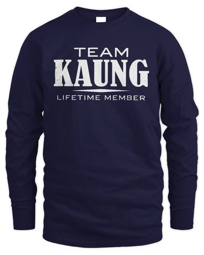 KAUNG BL62-K4-128 - Personalized “Team NAME Lifetime Member” - Men's Long Sleeved T-Shirt - Navy