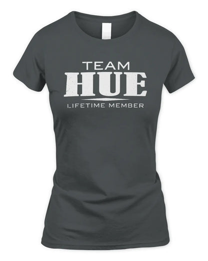 HUE BL62-K4-128 - Personalized “Team NAME Lifetime Member” - Women's Standard T-Shirt - Charcoal