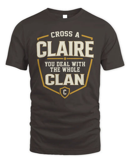 CLAIRE NT1-K008 Cross A/An NAME, You Deal With the Whole Clan | Personalized Vintage T-Shirt - Unisex Standard T-Shirt - Dark Chocolate