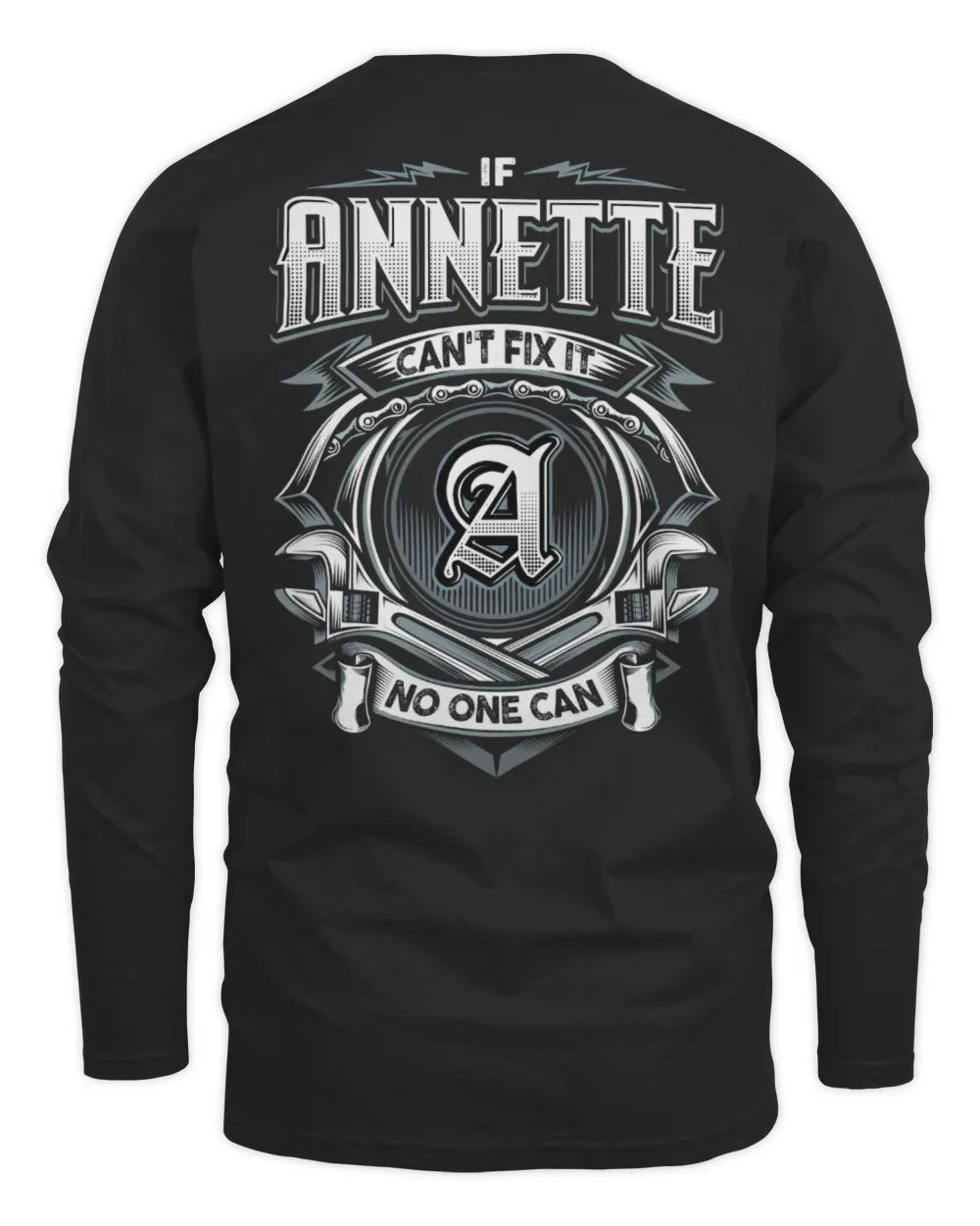 ANNETTE AP81-K4-626 - Personalized Ahmed Quote Apparel “If Ahmed Can't Fix It, No One Can” - Men's Long Sleeved T-Shirt - Black