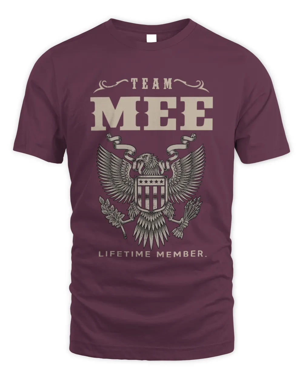 MEE TP06-K82 – Personalized Classic Style Apparel “Team NAME Lifetime Member” - Unisex Standard T-Shirt - Maroon