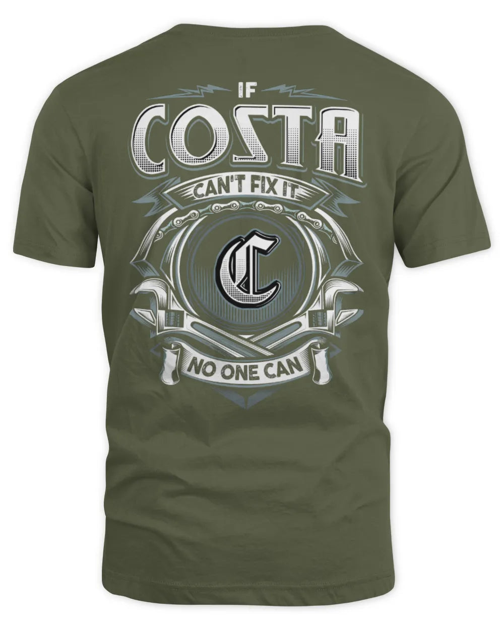 COSTA AP81-K4-626 - Personalized Ahmed Quote Apparel “If Ahmed Can't Fix It, No One Can” - Unisex Standard T-Shirt - Military Green
