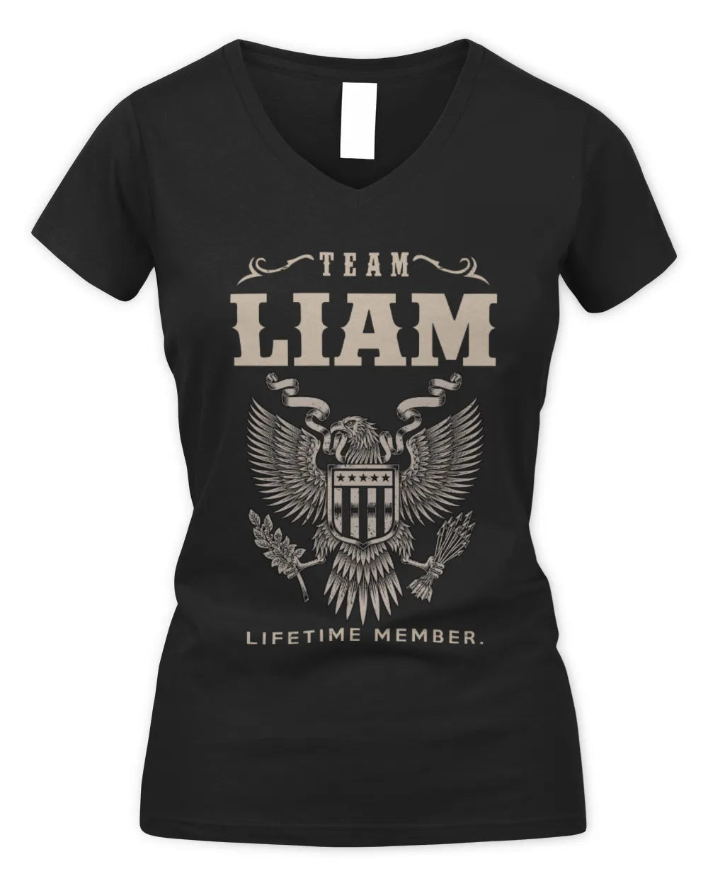 LIAM TP06-K82 – Personalized Classic Style Apparel “Team NAME Lifetime Member” - Women's V-Neck T-Shirt - Black