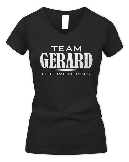 GERARD BL62-K4-128 - Personalized “Team NAME Lifetime Member” - Women's V-Neck T-Shirt - Black