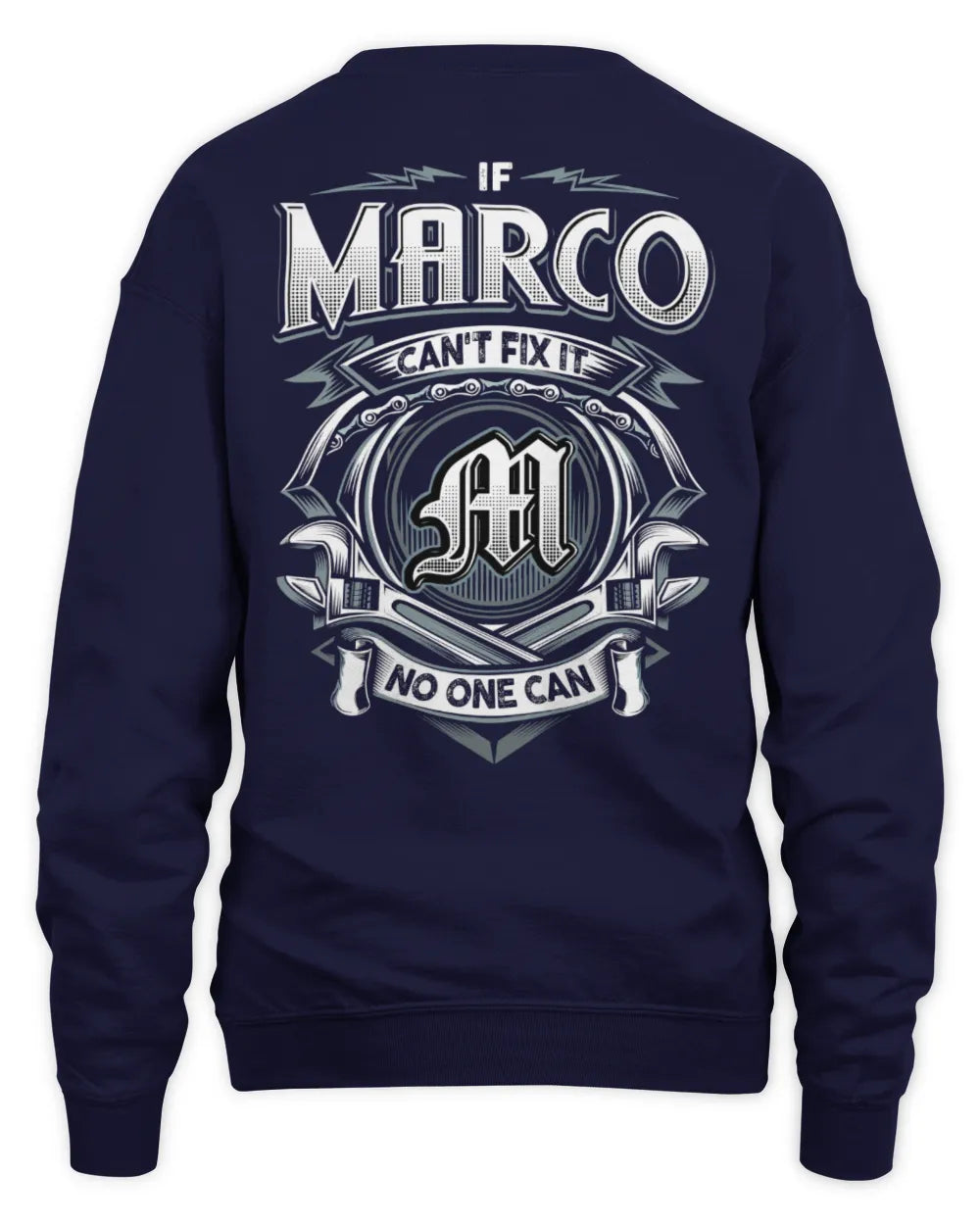 MARCO AP81-K4-626 - Personalized Ahmed Quote Apparel “If Ahmed Can't Fix It, No One Can” - Unisex Sweatshirt - Navy