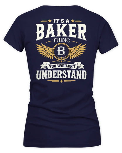 BAKER KT06-M008 It’s a [NAME] Thing – You Wouldn’t Understand | Personalized Vintage T-Shirt - Women's V-Neck T-Shirt - Navy
