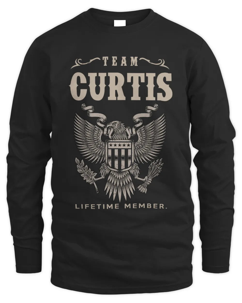 CURTIS TP06-K82 – Personalized Classic Style Apparel “Team NAME Lifetime Member” - Men's Long Sleeved T-Shirt - Black