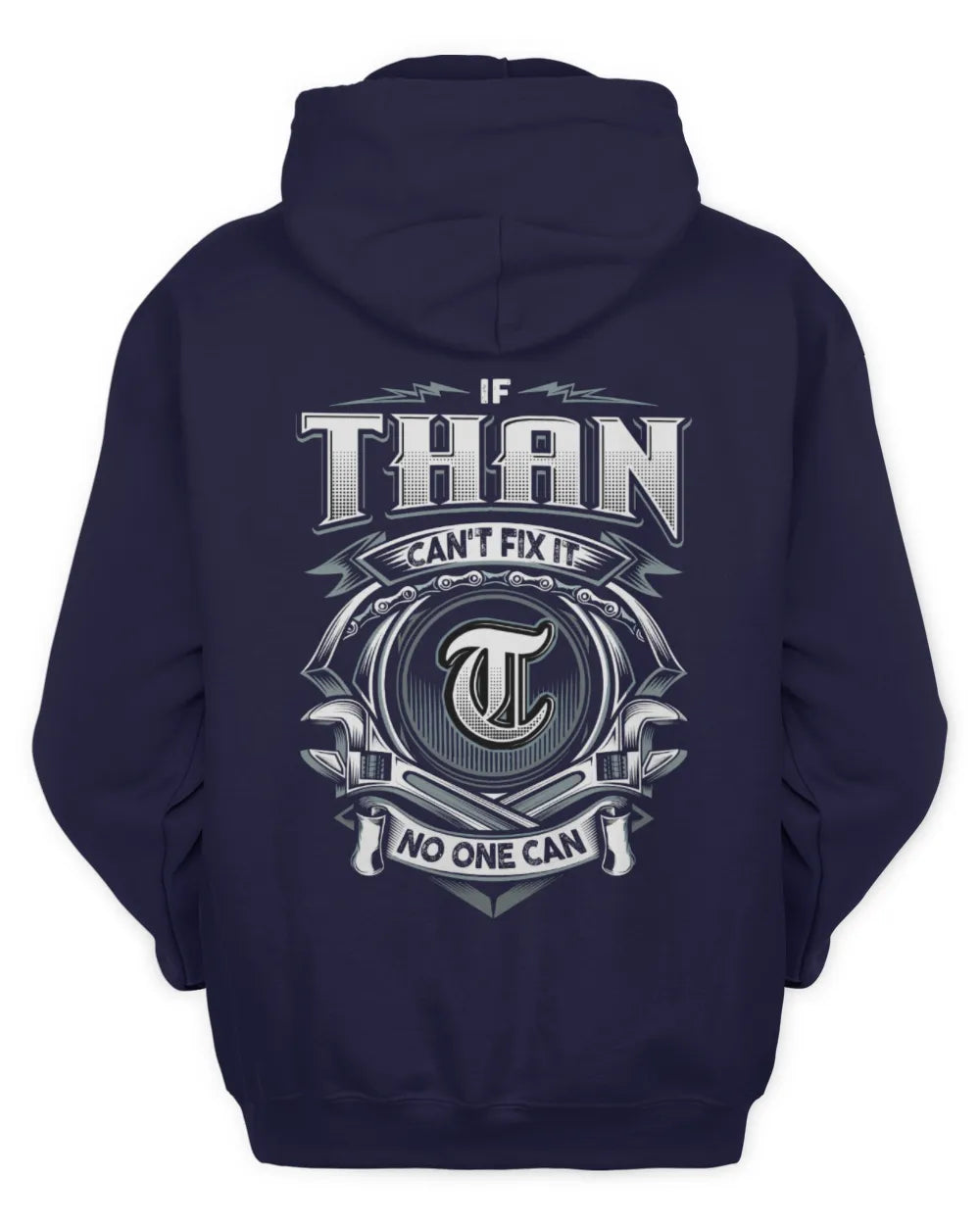 THAN AP81-K4-626 - Personalized Ahmed Quote Apparel “If Ahmed Can't Fix It, No One Can” - Unisex Hoodie - Navy