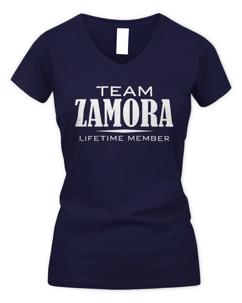 ZAMORA BL62-K4-128 - Personalized “Team NAME Lifetime Member” - Women's V-Neck T-Shirt - Navy