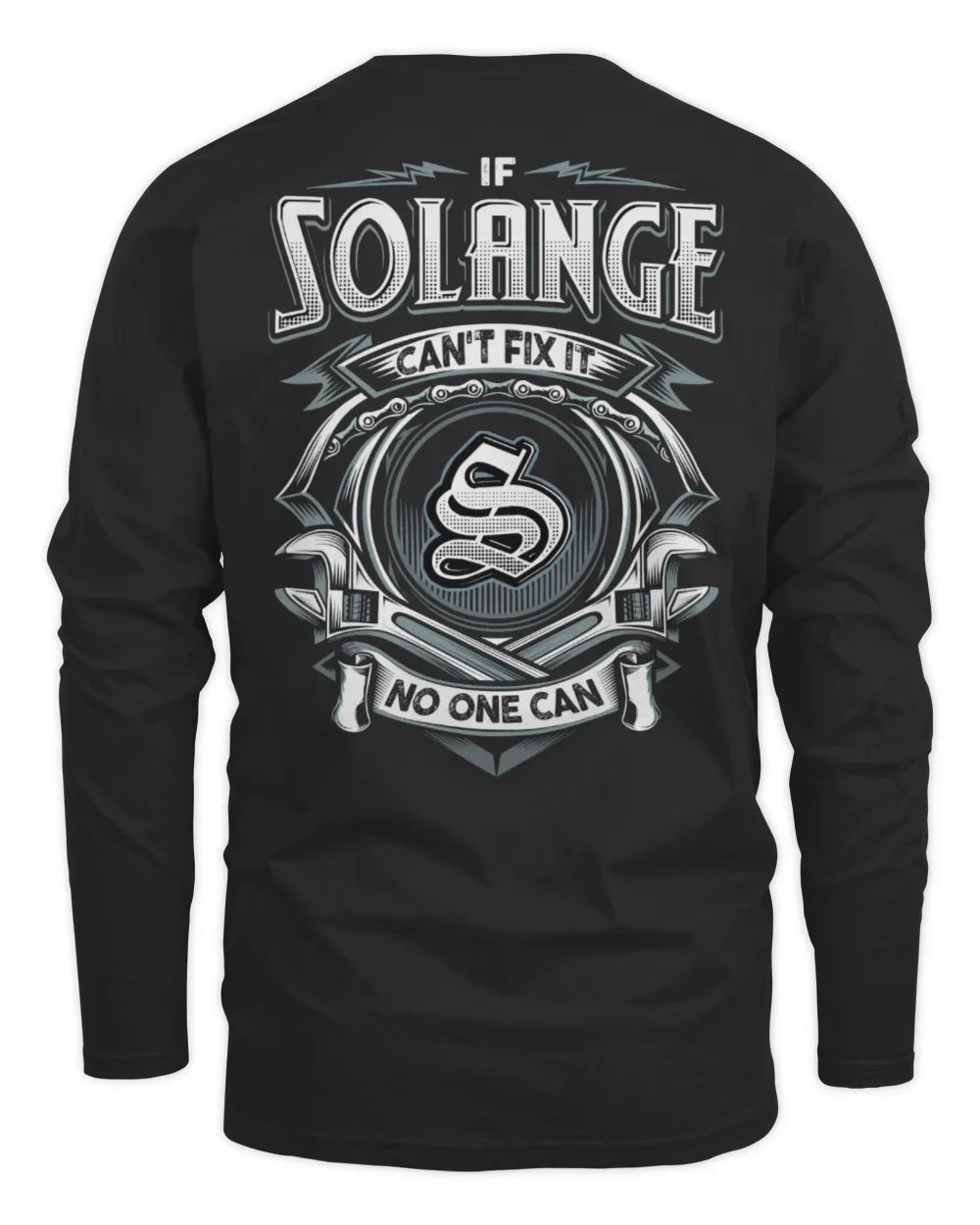 SOLANGE AP81-K4-626 - Personalized Ahmed Quote Apparel “If Ahmed Can't Fix It, No One Can” - Men's Long Sleeved T-Shirt - Black