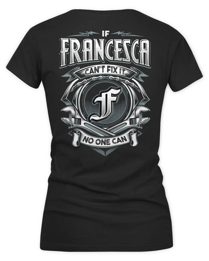 FRANCESCA AP81-K4-626 - Personalized Ahmed Quote Apparel “If Ahmed Can't Fix It, No One Can” - Women's V-Neck T-Shirt - Black