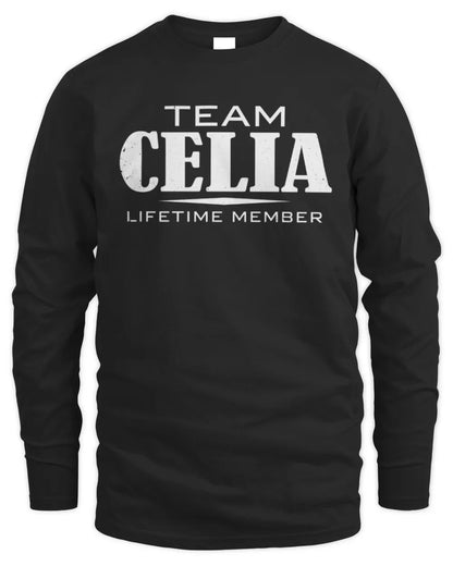 CELIA BL62-K4-128 - Personalized “Team NAME Lifetime Member” - Men's Long Sleeved T-Shirt - Black