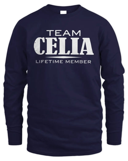 CELIA BL62-K4-128 - Personalized “Team NAME Lifetime Member” - Men's Long Sleeved T-Shirt - Navy