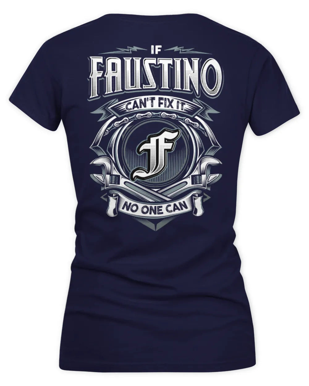 FAUSTINO AP81-K4-626 - Personalized Ahmed Quote Apparel “If Ahmed Can't Fix It, No One Can” - Women's V-Neck T-Shirt - Navy