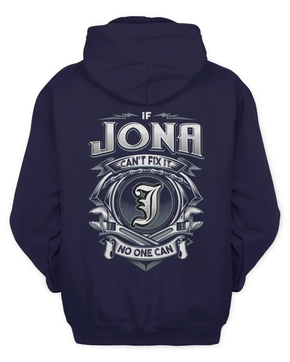 JONA AP81-K4-626 - Personalized Ahmed Quote Apparel “If Ahmed Can't Fix It, No One Can” - Unisex Hoodie - Navy