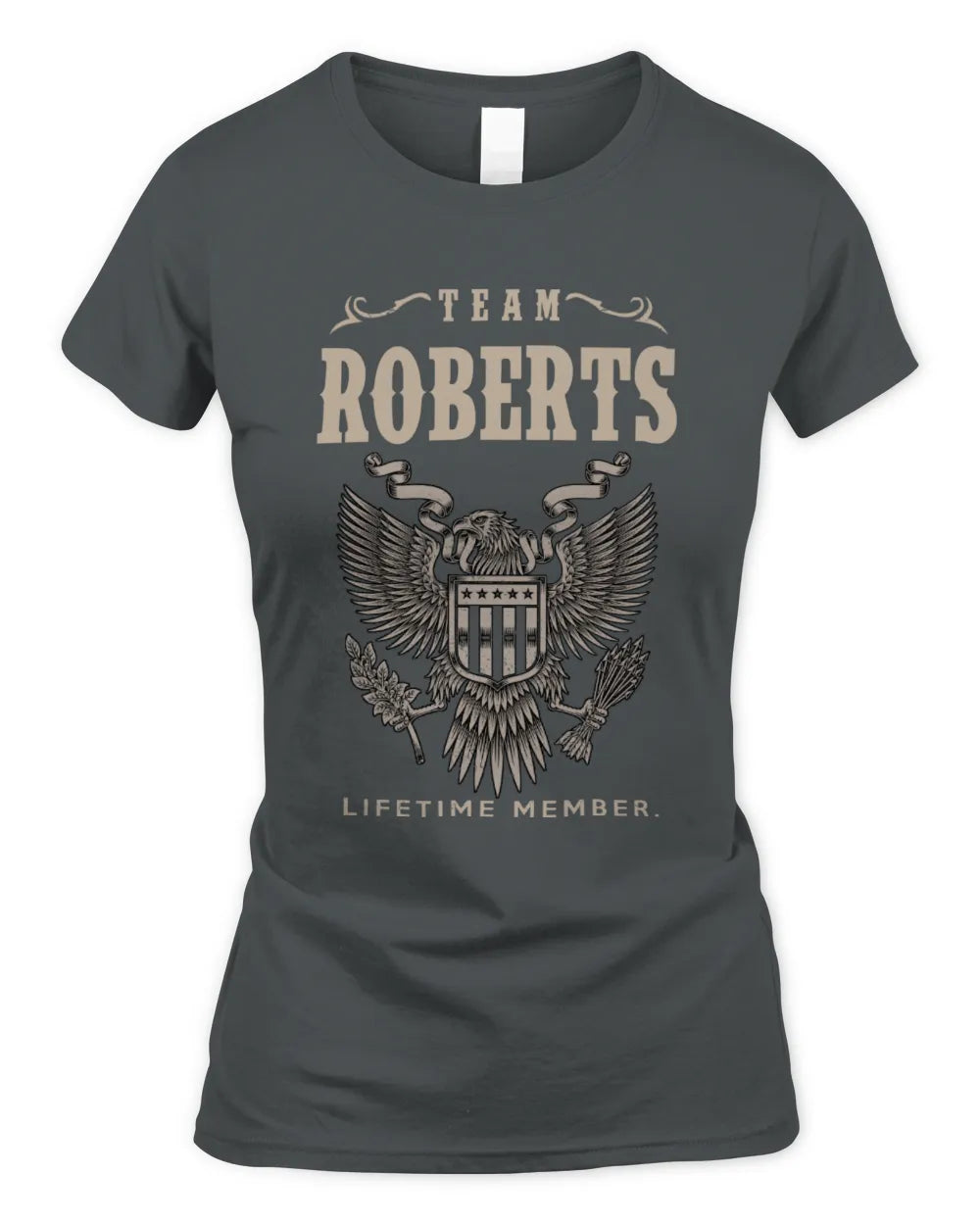 ROBERTS TP06-K82 – Personalized Classic Style Apparel “Team NAME Lifetime Member” - Women's Standard T-Shirt - Charcoal