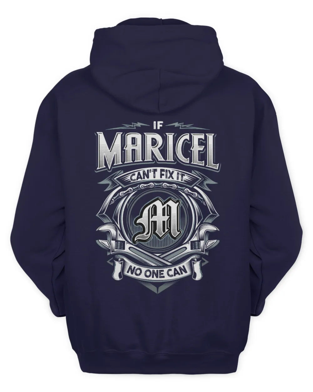 MARICEL AP81-K4-626 - Personalized Ahmed Quote Apparel “If Ahmed Can't Fix It, No One Can” - Unisex Hoodie - Navy