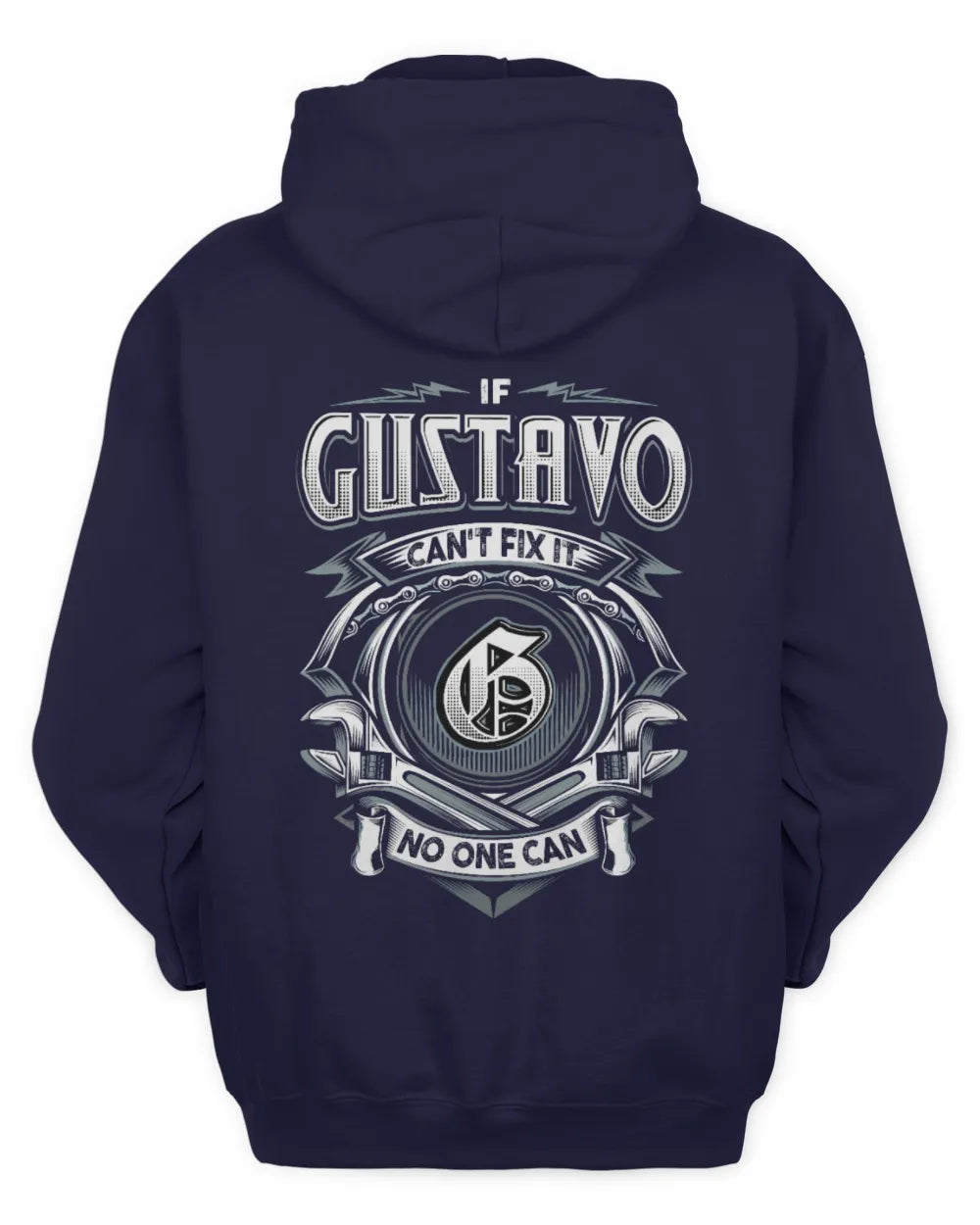 GUSTAVO AP81-K4-626 - Personalized Ahmed Quote Apparel “If Ahmed Can't Fix It, No One Can” - Unisex Hoodie - Navy