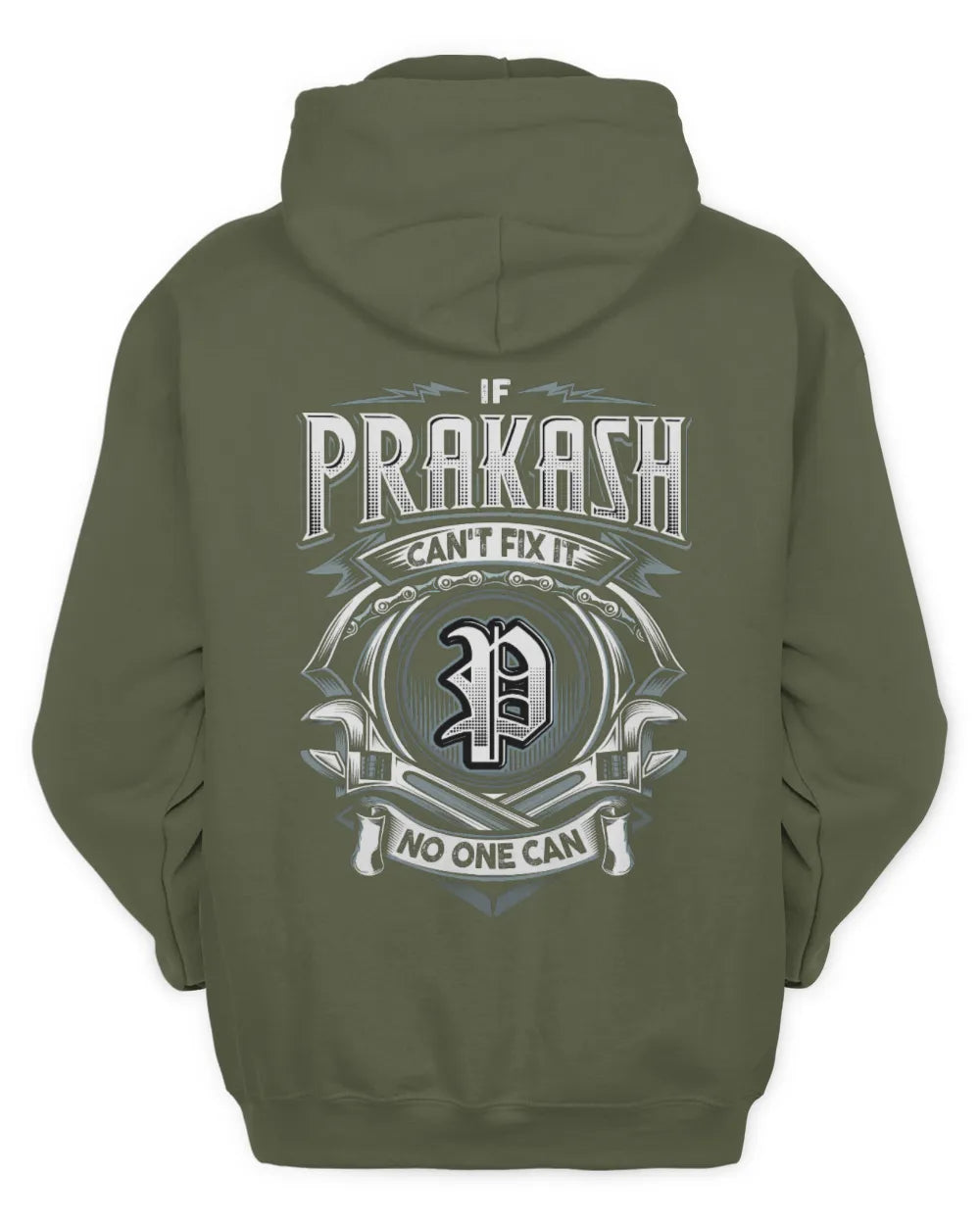 PRAKASH AP81-K4-626 - Personalized Ahmed Quote Apparel “If Ahmed Can't Fix It, No One Can” - Unisex Hoodie - Military Green