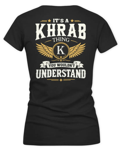 KHRAB KT06-M008 It’s a [NAME] Thing – You Wouldn’t Understand | Personalized Vintage T-Shirt - Women's V-Neck T-Shirt - Black