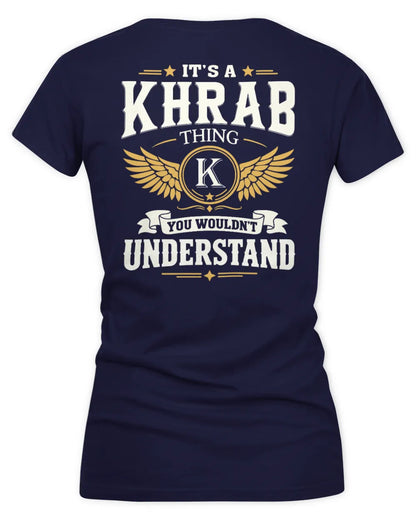 KHRAB KT06-M008 It’s a [NAME] Thing – You Wouldn’t Understand | Personalized Vintage T-Shirt - Women's V-Neck T-Shirt - Navy