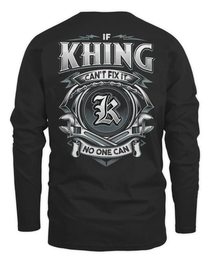 KHING AP81-K4-626 - Personalized Ahmed Quote Apparel “If Ahmed Can't Fix It, No One Can” - Men's Long Sleeved T-Shirt - Black