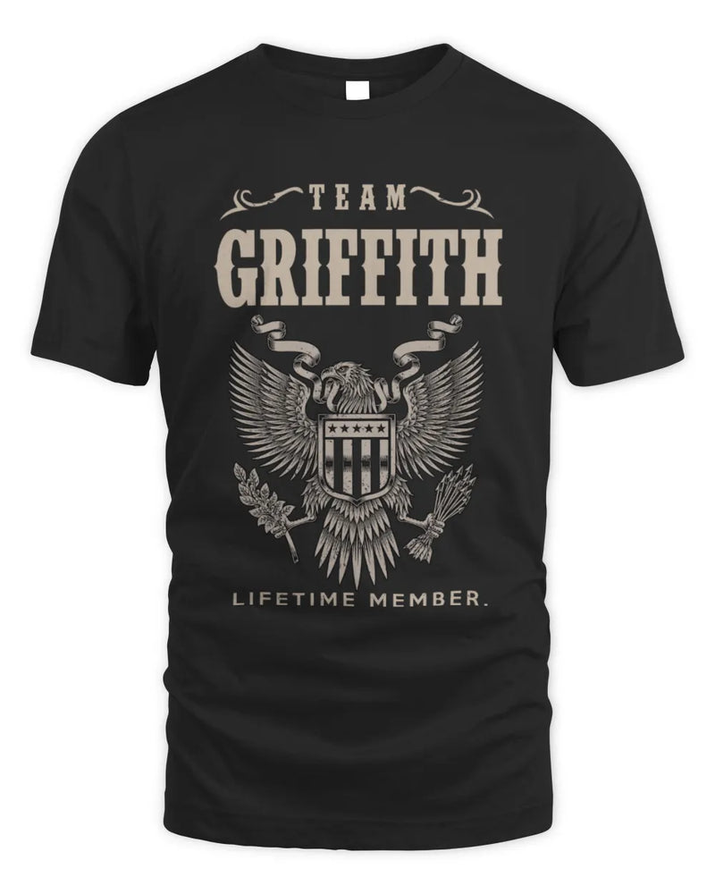 GRIFFITH TP06-K82 – Personalized Classic Style Apparel “Team NAME Lifetime Member” - Unisex Standard T-Shirt - Black
