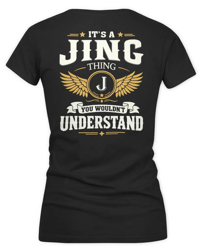 JING KT06-M008 It’s a [NAME] Thing – You Wouldn’t Understand | Personalized Vintage T-Shirt - Women's V-Neck T-Shirt - Black