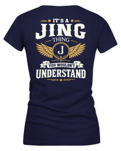 JING KT06-M008 It’s a [NAME] Thing – You Wouldn’t Understand | Personalized Vintage T-Shirt - Women's V-Neck T-Shirt - Navy