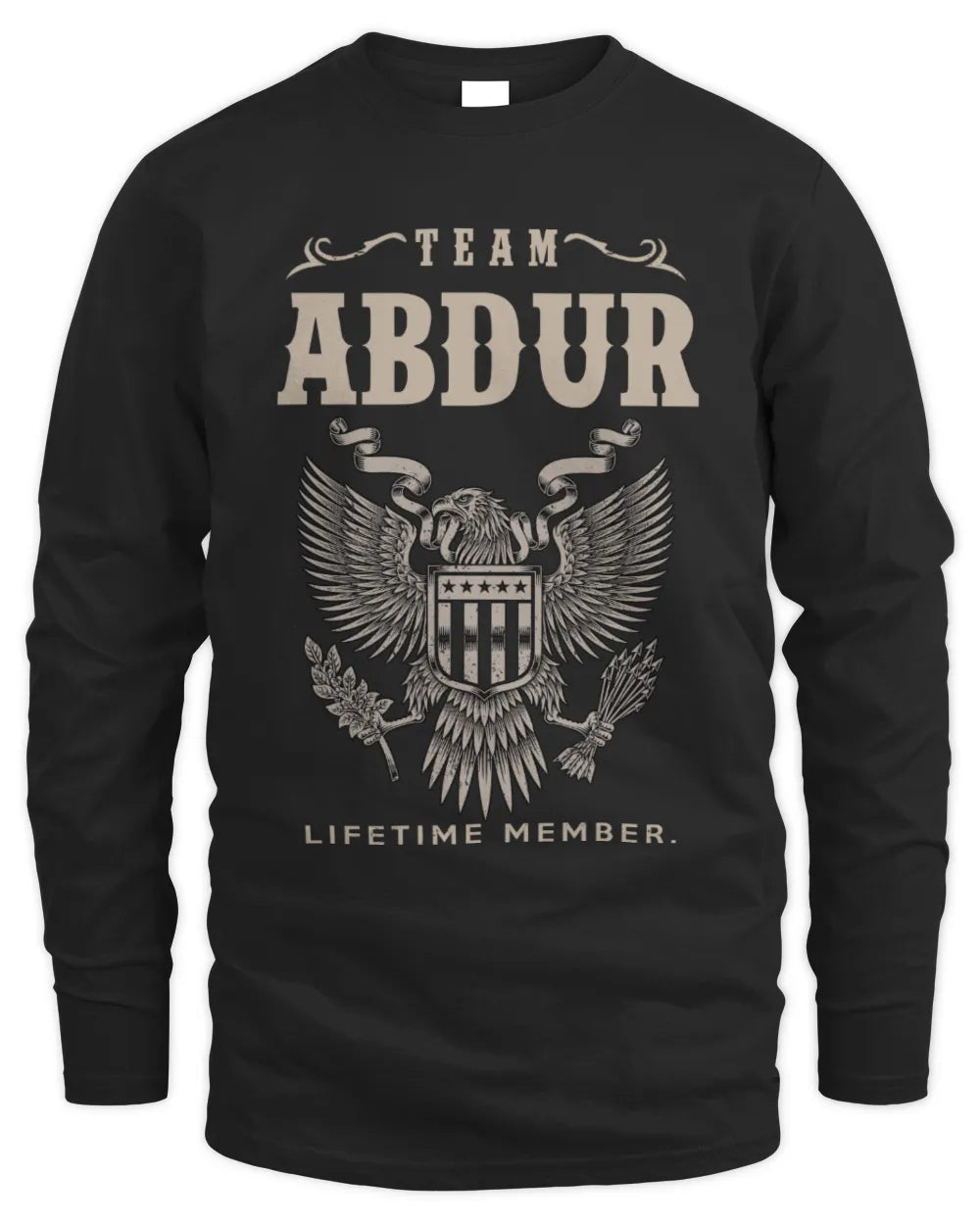 ABDUR TP06-K82 – Personalized Classic Style Apparel “Team NAME Lifetime Member” - Men's Long Sleeved T-Shirt - Black