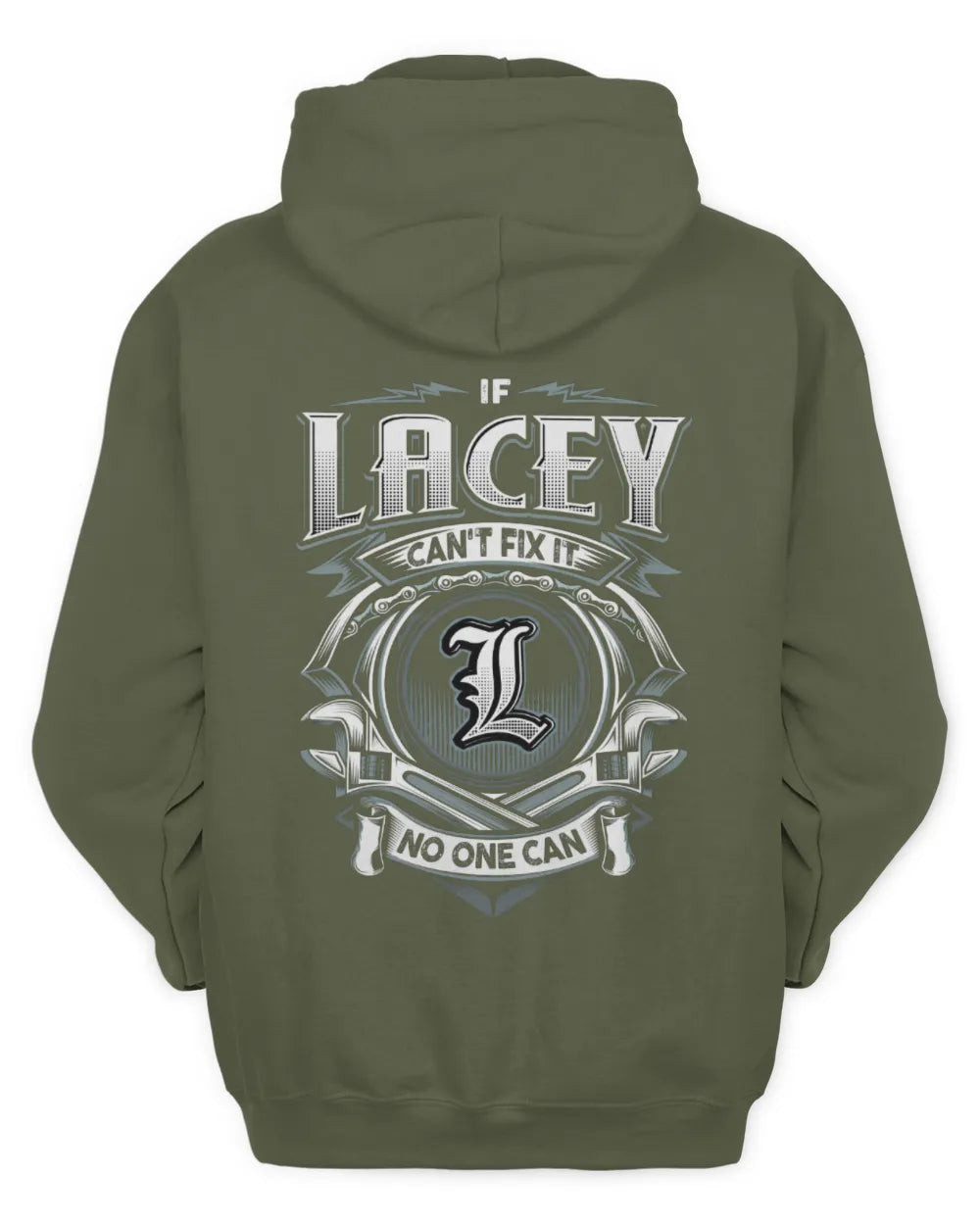 LACEY AP81-K4-626 - Personalized Ahmed Quote Apparel “If Ahmed Can't Fix It, No One Can” - Unisex Hoodie - Military Green