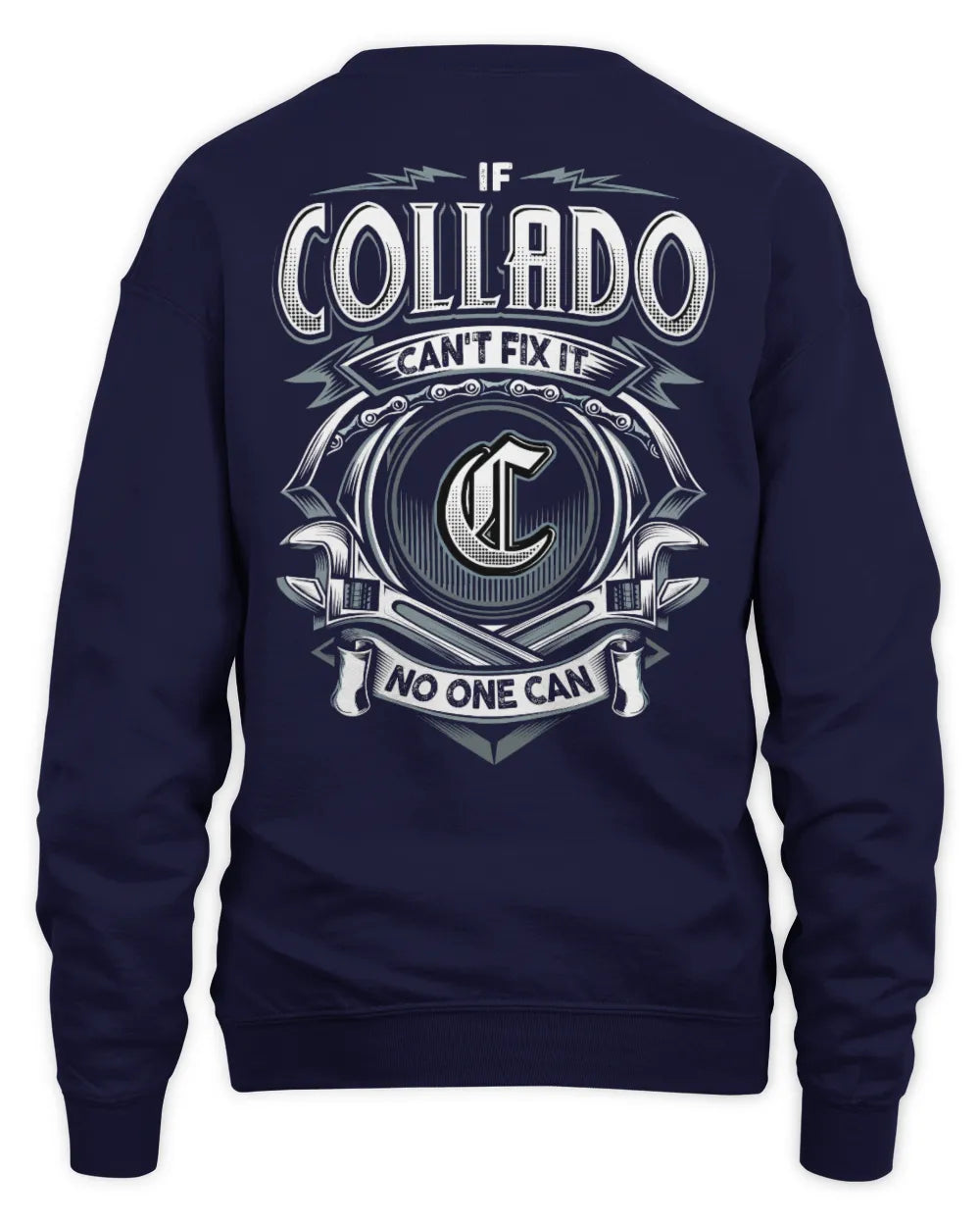 COLLADO AP81-K4-626 - Personalized Ahmed Quote Apparel “If Ahmed Can't Fix It, No One Can” - Unisex Sweatshirt - Navy