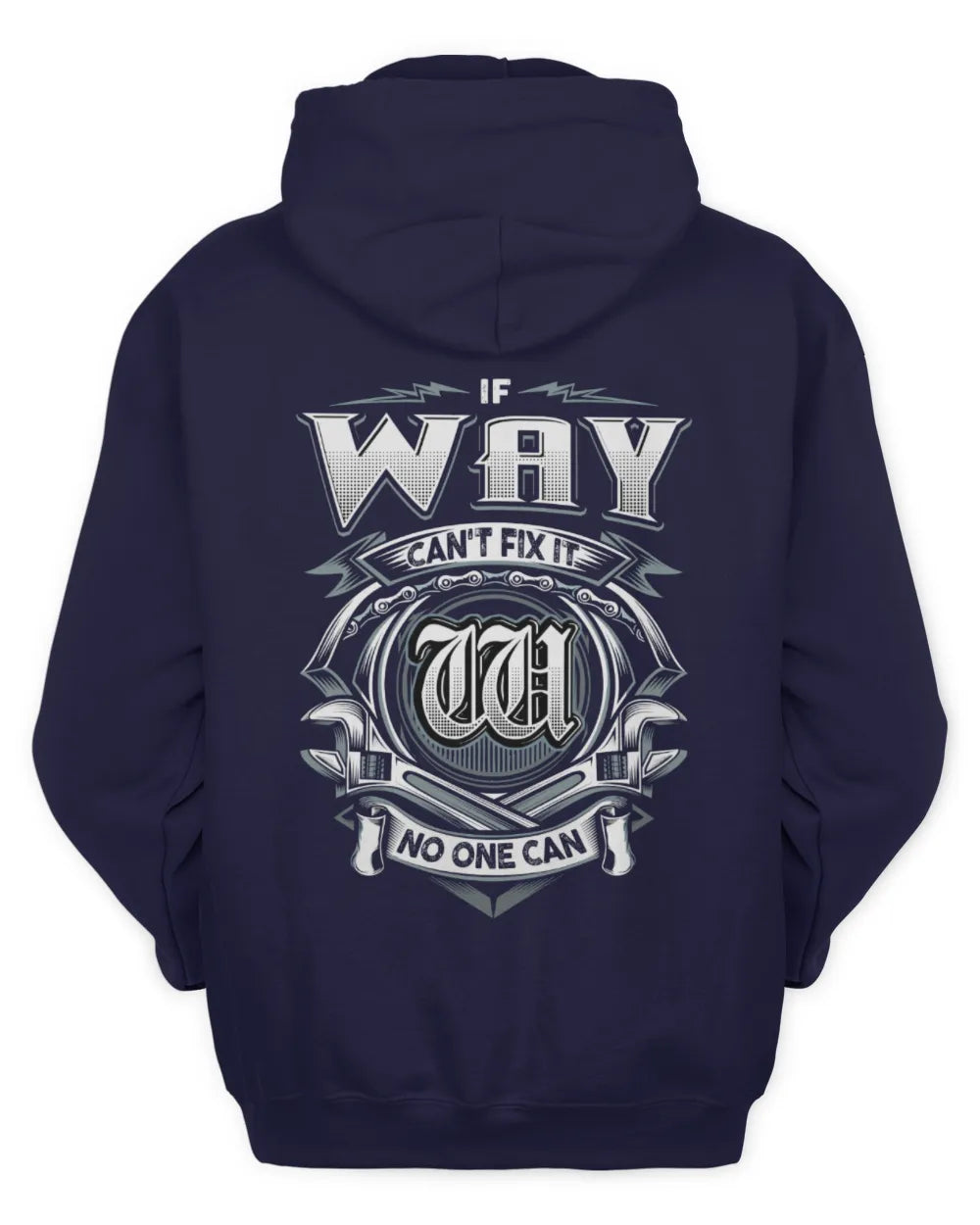WAY AP81-K4-626 - Personalized Ahmed Quote Apparel “If Ahmed Can't Fix It, No One Can” - Unisex Hoodie - Navy