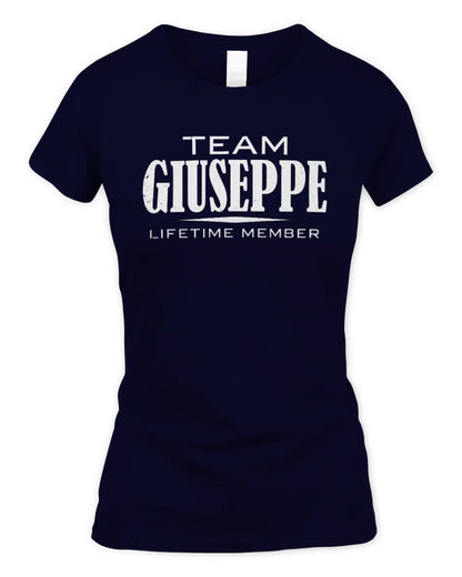 GIUSEPPE BL62-K4-128 - Personalized “Team NAME Lifetime Member” - Women's Standard T-Shirt - Navy