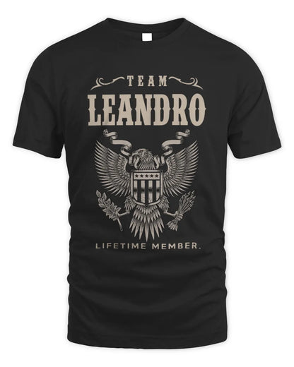LEANDRO TP06-K82 – Personalized Classic Style Apparel “Team NAME Lifetime Member” - Unisex Standard T-Shirt - Black