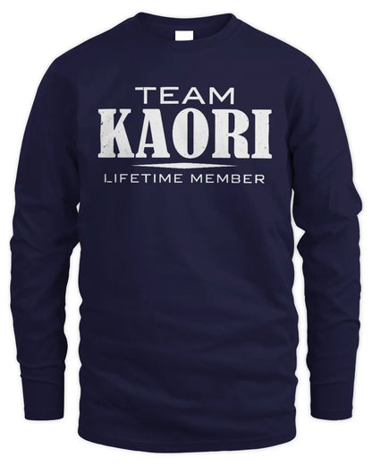 KAORI BL62-K4-128 - Personalized “Team NAME Lifetime Member” - Men's Long Sleeved T-Shirt - Navy
