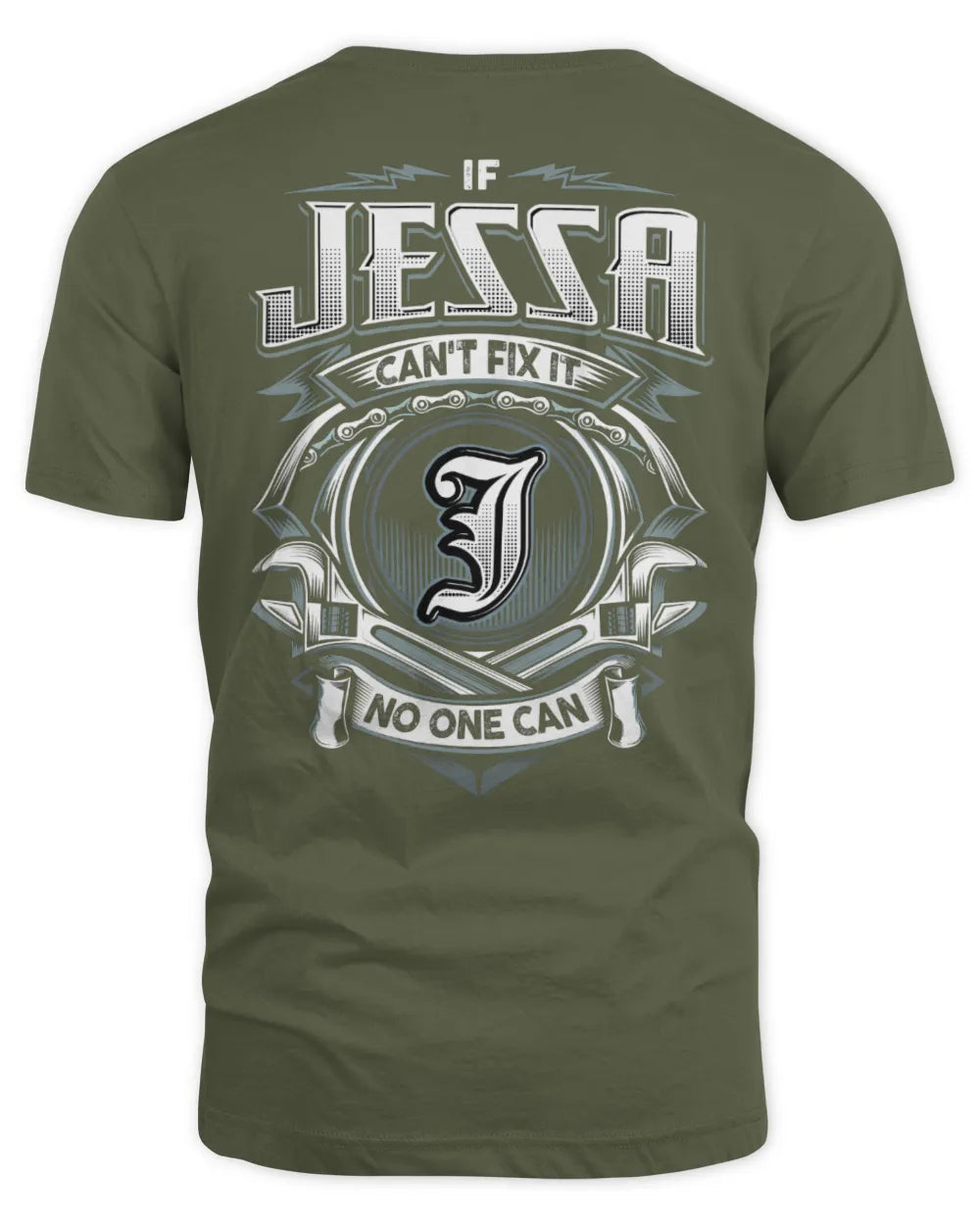 JESSA AP81-K4-626 - Personalized Ahmed Quote Apparel “If Ahmed Can't Fix It, No One Can” - Unisex Standard T-Shirt - Military Green