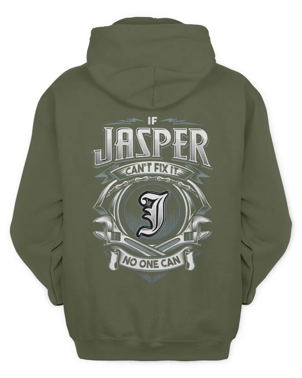JASPER AP81-K4-626 - Personalized Ahmed Quote Apparel “If Ahmed Can't Fix It, No One Can” - Unisex Hoodie - Military Green