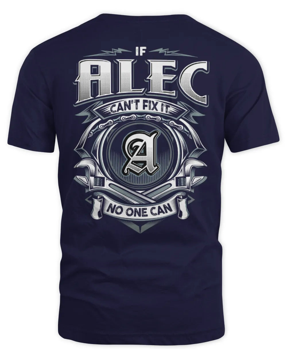 ALEC AP81-K4-626 - Personalized Ahmed Quote Apparel “If Ahmed Can't Fix It, No One Can” - Unisex Standard T-Shirt - Navy