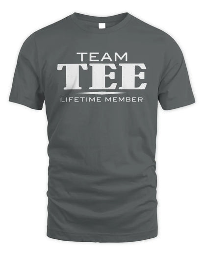 TEE BL62-K4-128 - Personalized “Team NAME Lifetime Member” - Unisex Standard T-Shirt - Charcoal