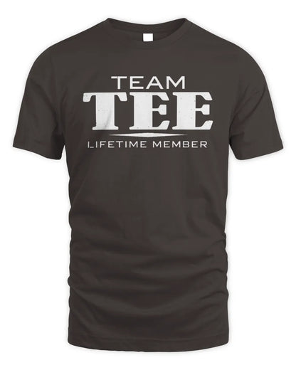 TEE BL62-K4-128 - Personalized “Team NAME Lifetime Member” - Unisex Standard T-Shirt - Dark Chocolate